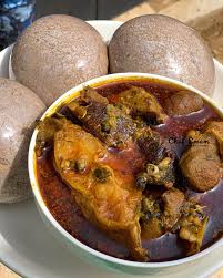 Banga soup, swallow with Goatmeat